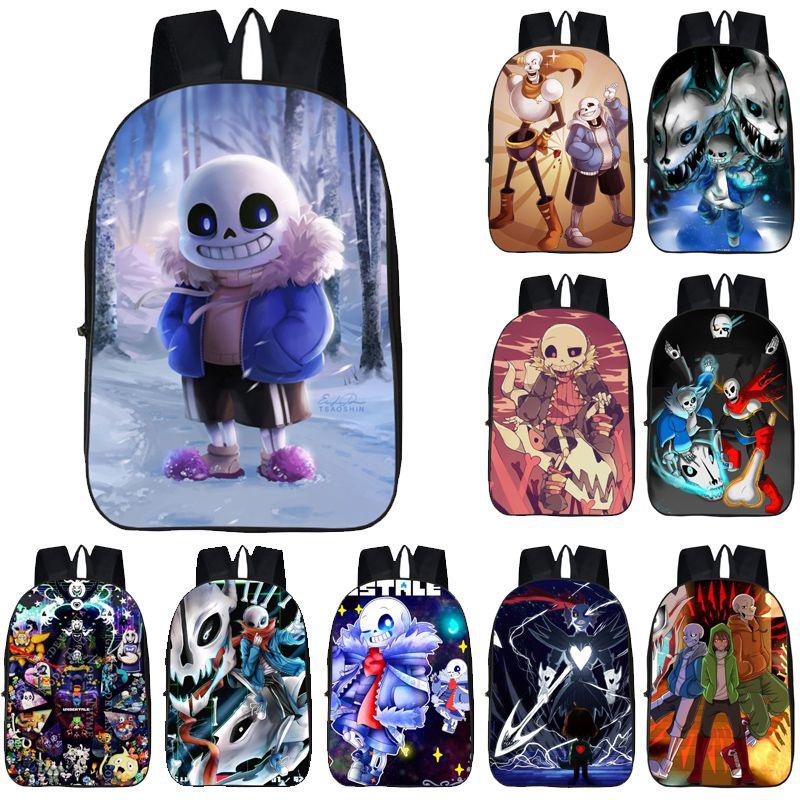 17" Sans Undertale Papyrus Children Students Backpack School Bookbag Bag Travel