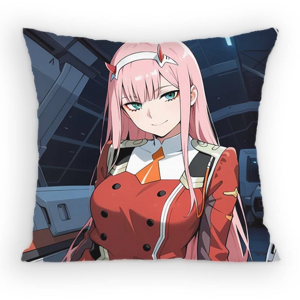 Darling In The Franxx Anime Girl Pillow Case Antidustmite Pillowcase Invisible zipper silky Sofa cushion cover for bedroom