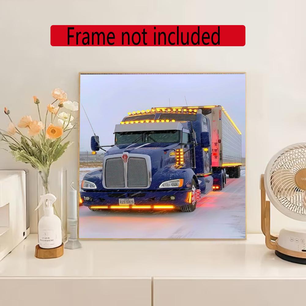 Kenworth 5D Diy Diamond Painting Round Diamond Diy Frameless Holiday Artwork Suitable For Home Office Wall Decoration