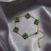 13MM Nuovo Quadrifoglio Bicolore Madreperla Acciaio Titanio Placcatura 18K Non Scolorisce Quadrifoglio Cinque Fiori Bracciale