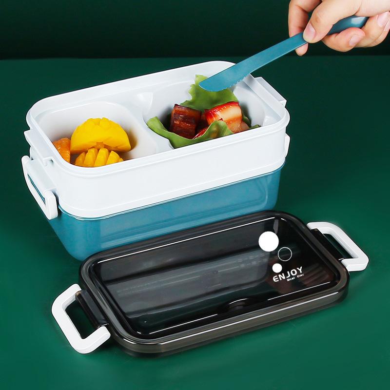 Doppelschichtige Mikrowelle trennt und isoliert Lunchboxen für Studenten und Büroangestellte