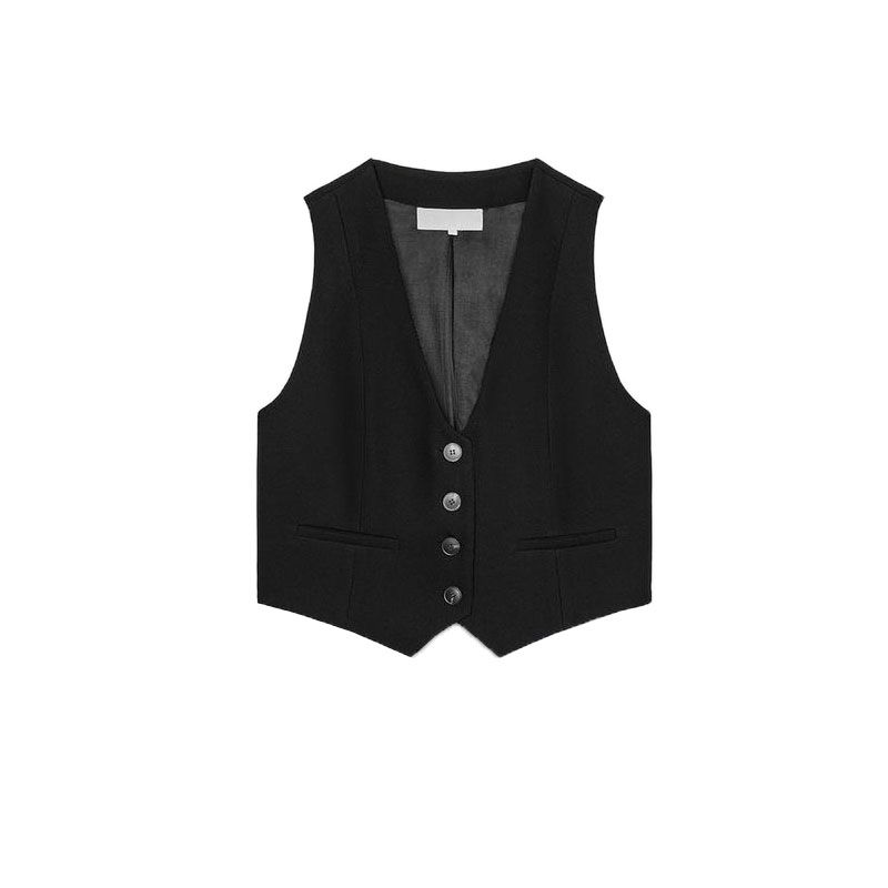 

Spring New Women s Clothing Casual Sleeveless Vest 2408590 High Waist Wide Leg Casual Trousers Casual Trousers 2405590 Black Tops L