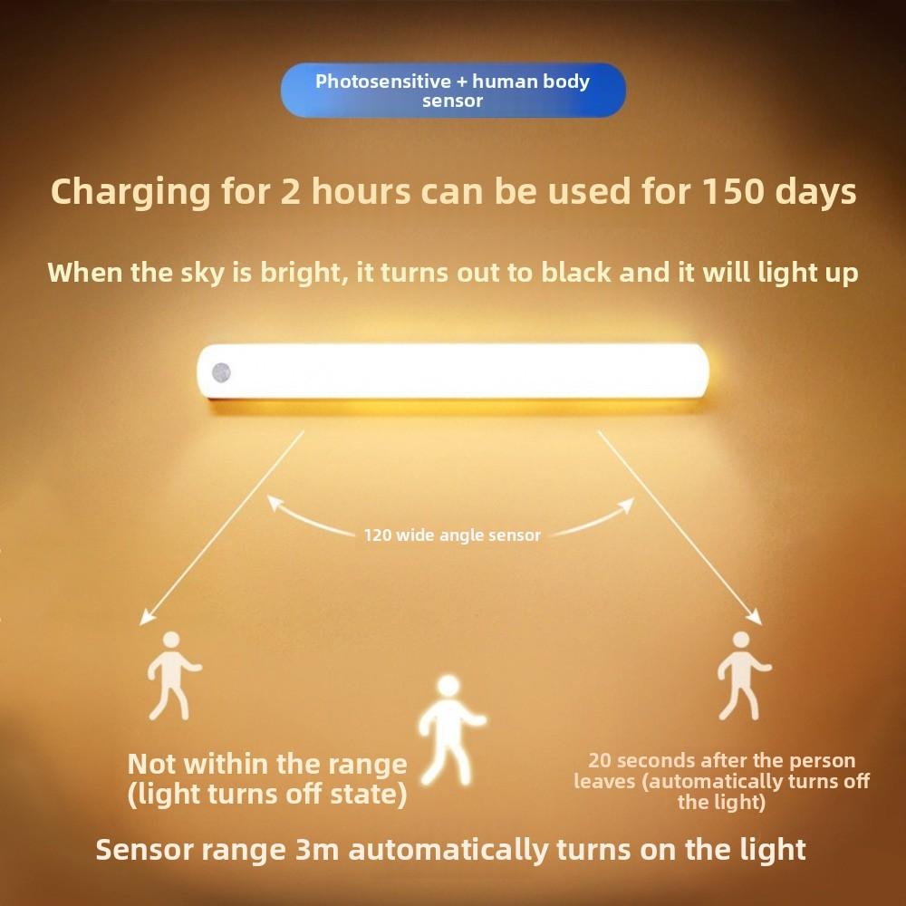 Intelligent Human Body Induction Light Strip USB Charging Automatic Sensing Magnetic Wardrobe Light Bedroom Lighting Tool