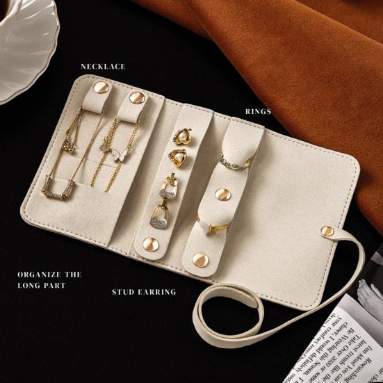 Schmuckkästchen Mehrere Fächer Gebürstete Oberfläche Kompakt Tragbar Reise-Schmuckorganizer Leichte Zubehör-Etui