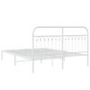 Metal Bed Frame with Headboard White 150 x 200 cm