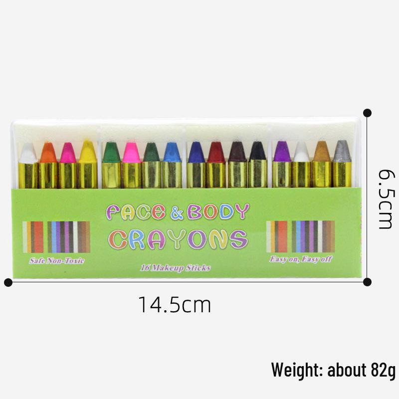 16-цветные мелки для раскрашивания лица и тела – Портативные, Стойкие, Натуральный макияж