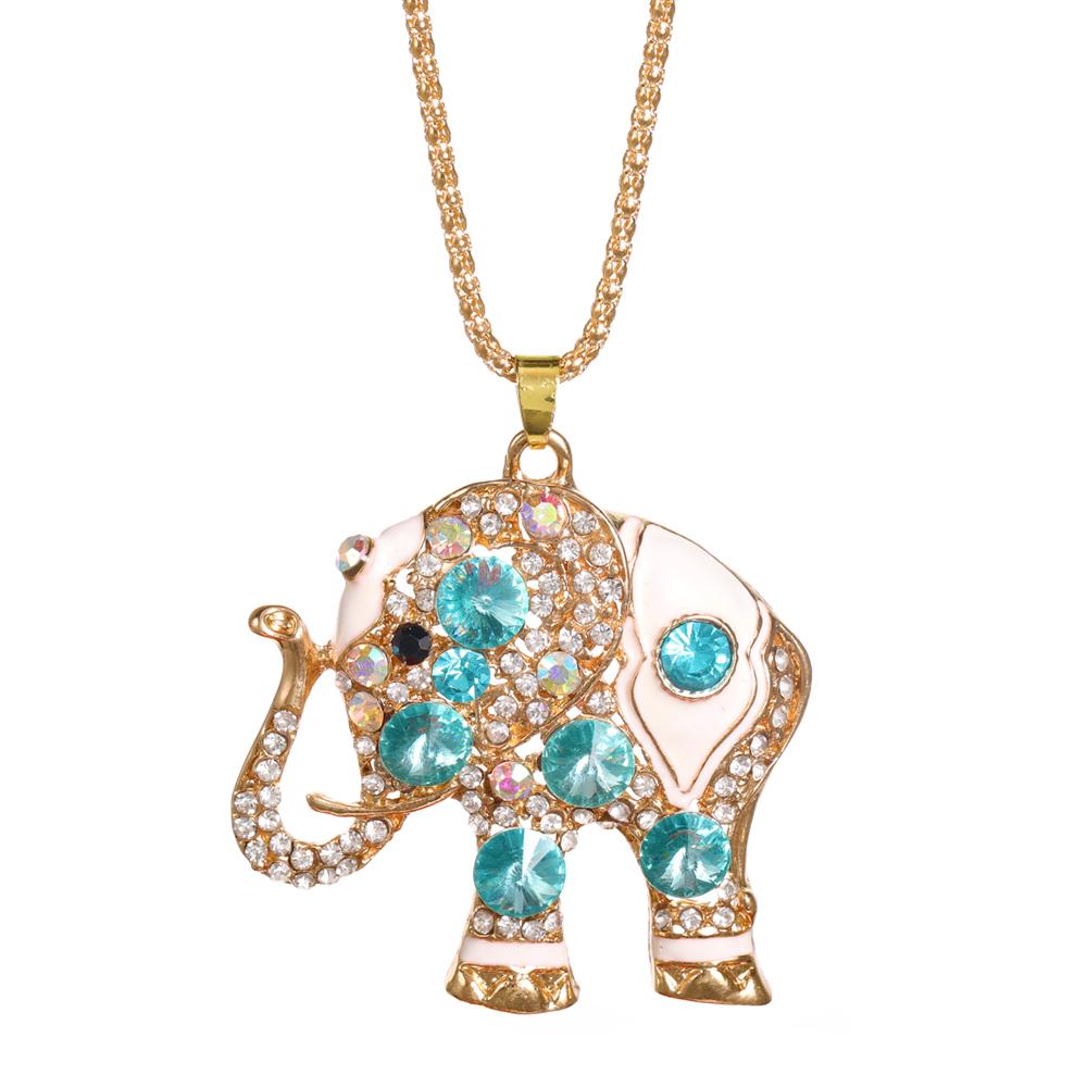 New Rhinestone Elephant Pendant High Quality Stainless Steel Chain Women's Street Style Accessories Fashion Necklace Jewelry