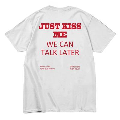 2025 Solo Bésame Divertido Estampado Gráfico Camiseta de Algodón Camisa Positiva Regalo Mujeres Tops Casuales Camiseta Moda Verano Harajuku Y2K Top