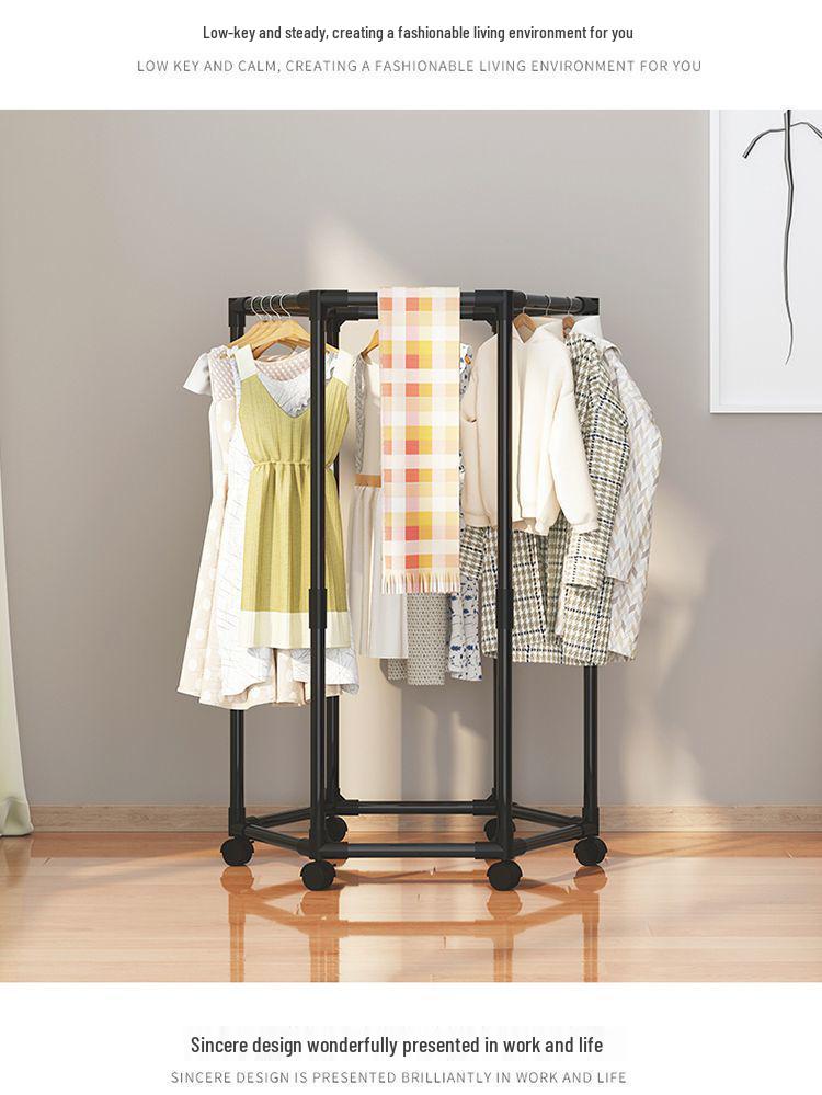 Multi-Functional Rotating Floor-Standing Drying Rack for Clothes and Hats