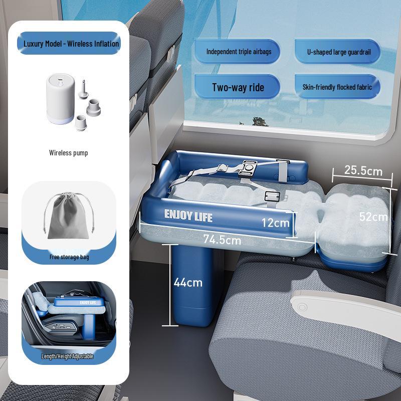 High-Speed Portable Inflatable Kids Travel Mattress for Planes and Cars