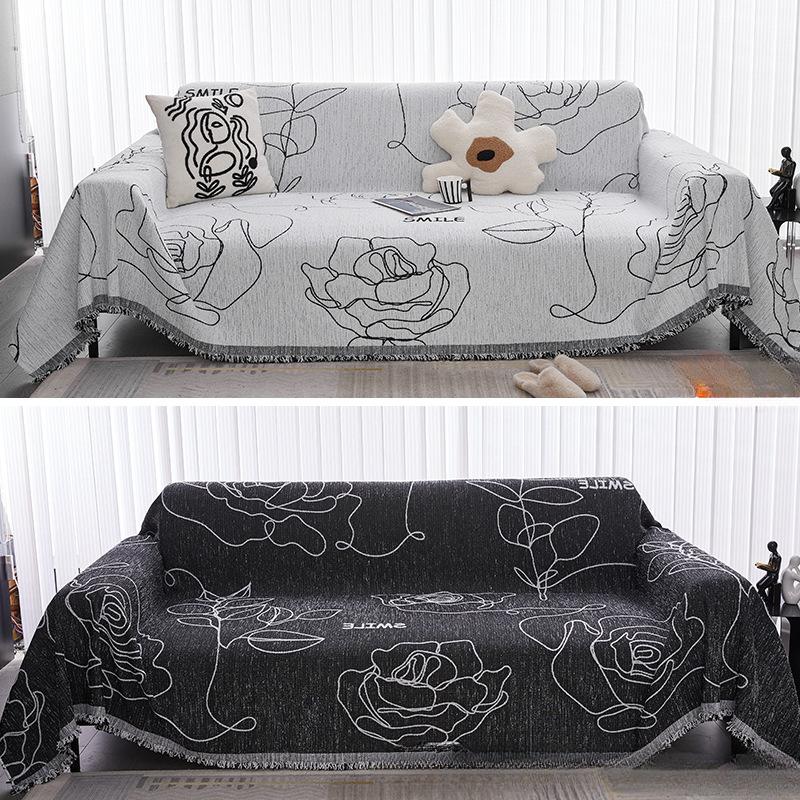 Nordic Ins Chenille Sofa Towel Knitted Bag Cover All-around Double-Sided Available All-Inclusive Sofa Cover Sofa Cover Cloth