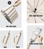 Ring Buckle Umbrella Ring Buckle Portable Folding Umbrella Automatic Sunshade Umbrella Rain or Shine Beige