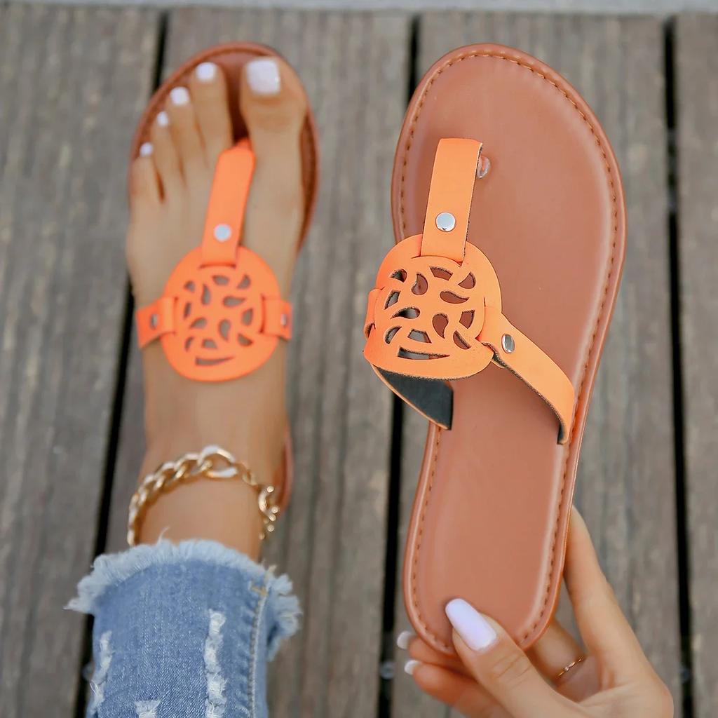 Fashion Women Slippers Outside Casual Beach Women Shoes Summer New Flats Flip Flop Sandals Walking Clip Toe Rome Buckle Ladies Slides