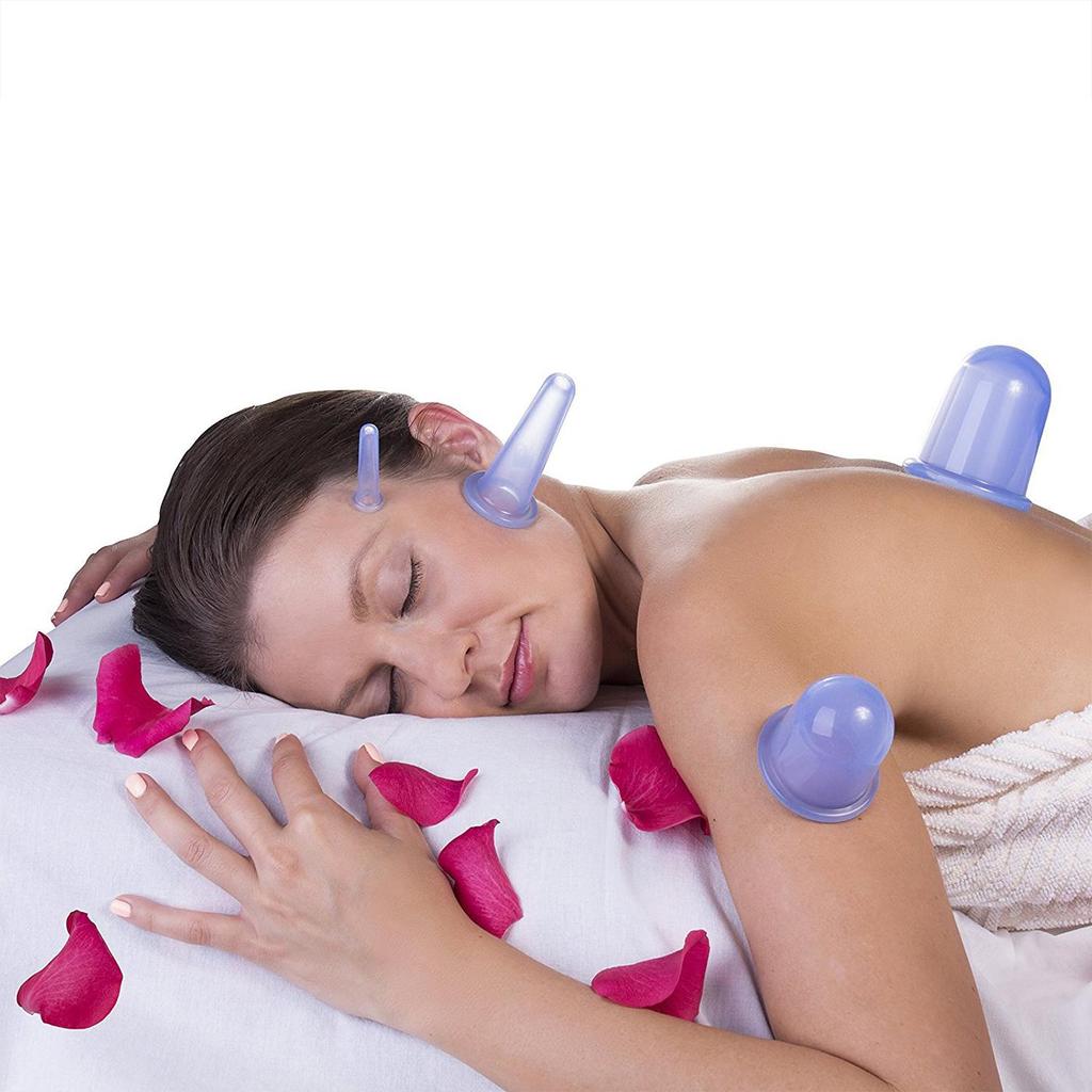 BEPAN 3PC Silicone Vacuum Suction Cup Massager Body Facial Suction Cup Massage Suction Cup Anti-cellulite Vacuum Treatment Massager