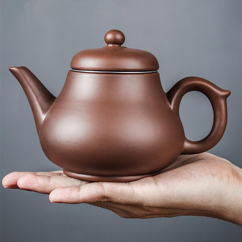 Yixing-Purple Clay Teapot, Large Capacity Teapot, Single Pot with Built-in Stainless Steel Filter, Household Kungfu Tea Set