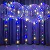 10-Pack Glowing Balloons with Helium Bobo Ball, 20-Inch LED Colorful Warm Transparent Light-up Bobo Ball Set