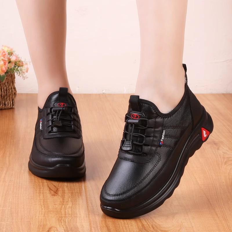 Men's Winter Waterproof Cotton Shoes, Plush Lined, Non-Slip Soft Sole for Comfort and Warmth