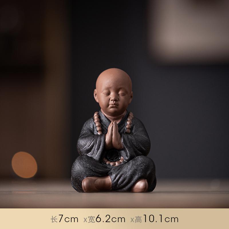 

Ceramics Four Not Small Monk Statue Ceramic crafts Chinese characteristic decoration luxurious Home, Study, office accessories