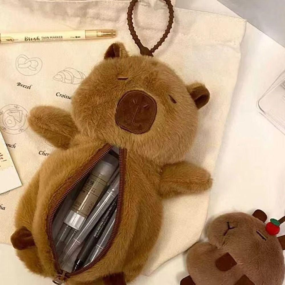 Large Capacity Pen Bag Capybara Toy Storage Bag High Quality Stationery Organizer  Gift