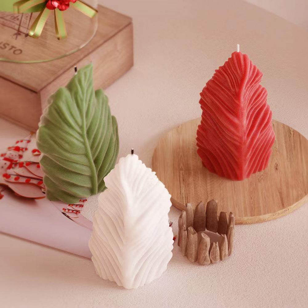 3 STK Korallenblatt Duftkerze Silikonform für Kerzenherstellungsset Relief-Figur Handgehalten Liebe Gips Harzform Hochzeitsdeko DIY Brautgeschenke