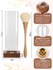 ALANGDUO Vertical Wooden Incense Holder with Glass Cover 3 Slot Mini Ash Catching Burner and Cleaning Brush