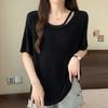 Navava Women Simple Daily Bead PoinT ShorT Sleeve T shirT nT2459