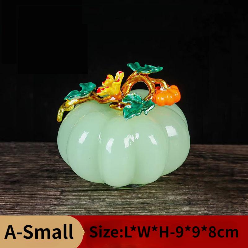 

Богатство Урожай Тыква Стекло Нефрит Эмаль Цвет Креативное Украшение Новый Китайский Стиль Гостиная Винный Шкаф Украшения Подарки