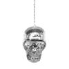 Reflektierendes verspiegeltes Totenkopf-Ornament Hängekette Diskokugeln Anhänger für Halloween-Partys und einzigartige Heimdekorationen