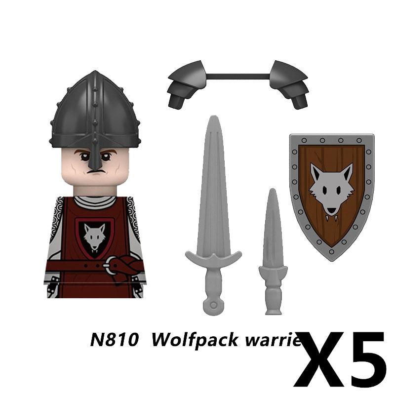 MOC Mittelalterliche Burg Grüner Drachenritter Figuren Bausteine Antiker Römischer Soldat Waffe Schild Kriegspferd Jungen Spielzeug Geschenk K149