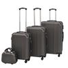 Set of Rolling Suitcases - vidaXL - 4 Pieces - Anthracite - Hard Shell - TSA Lock
