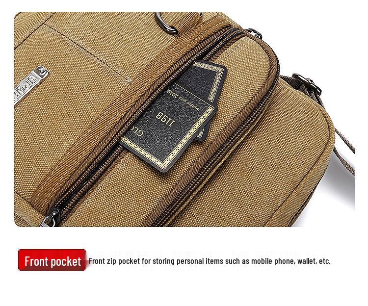 Sac bandoulière et sac à épaule multifonction en toile pour homme - Sac à main décontracté unisexe