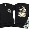 Skull In a Coffee Cup Graphic Shirt, Coffee Lover Gift Shirt, Skeleton Mom Shirt, Halloween Gift for Mom, Skull Shirt for Coffee Mom