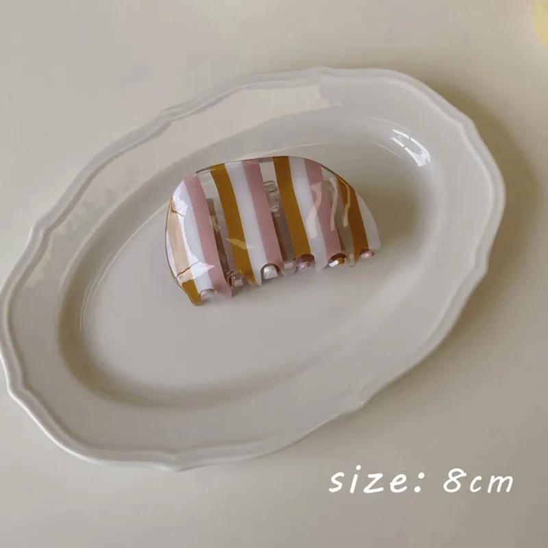 Acetate Hair Claw Medium Size Colorful Grid Plaid Stripe Hair Clip Shark Clips Girls Women Hair Accessories