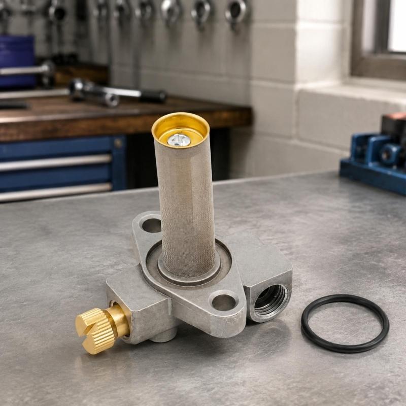 311292 Metal Fuel Cut-Off Assembly with Threaded Side Port, Two Mounting Holes, and Knurled Control Knob for Fuel-System Replacement Service