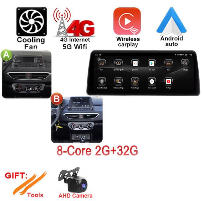 12.3 Inch Wireless CarPlay For  Hyundai Elantra 2017 Car intelligent System Navigation GPS Display Touch Screen Android Auto