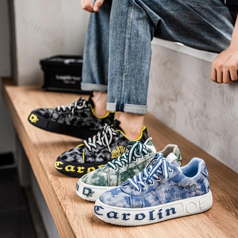 Fashion Fashion Trend Casual Thic Soled Canvas Men's Shoes 2025 New Autumn Low Top Comfortable Versatile Niche Non Slip Chunky sneakers