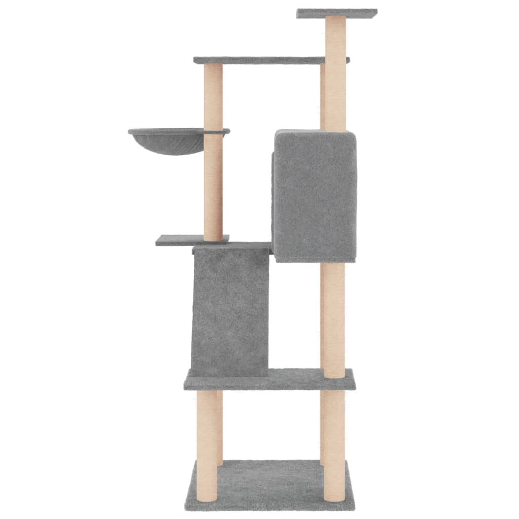 Scratching Post with Sisal Scratching Posts Light Grey 143 cm