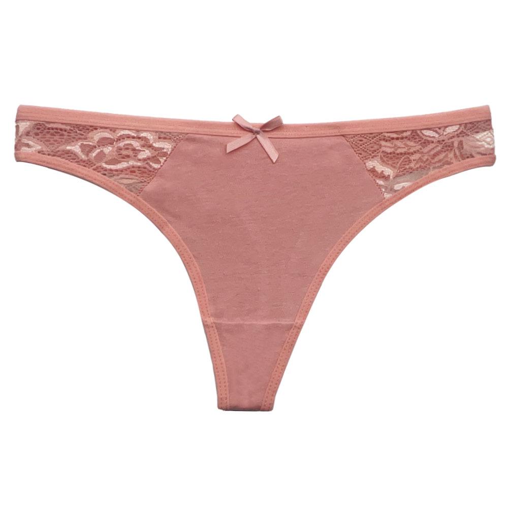 Lace Trim Cotton Women's Thong G-String - Sexy and Comfortable