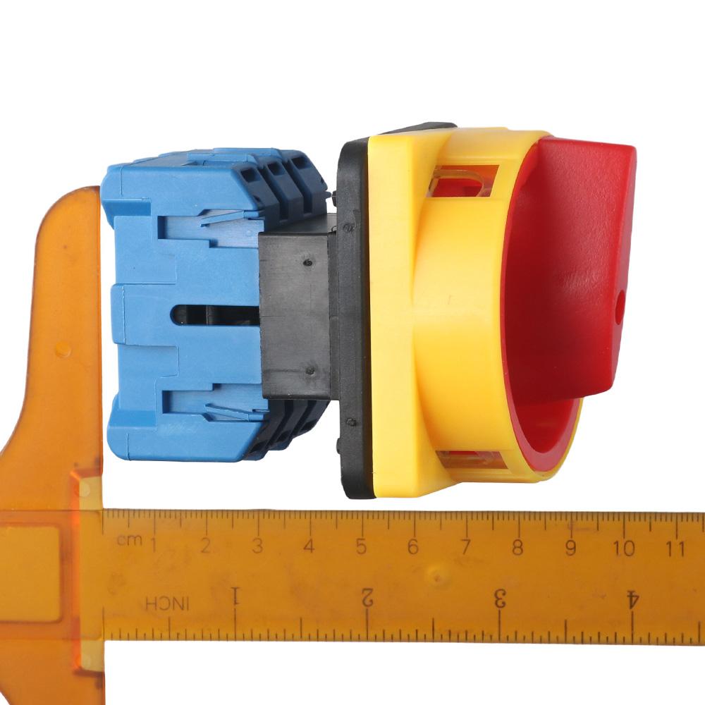 25A/32A Rotary Cam Changeover Switch Flame Retardant 2-Position Plastic Load Circuit Breaker Switch 3-Pole On-Off Power Switch