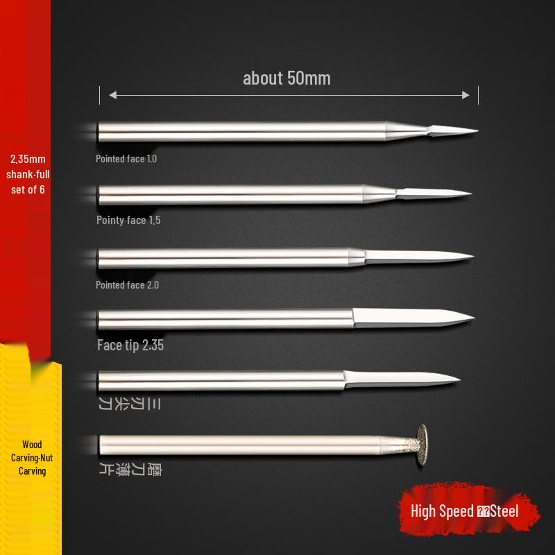 Weißer Stahl Elektrisches Schnitzmesser- und Fräser-Set für Holz- und Nussgravur