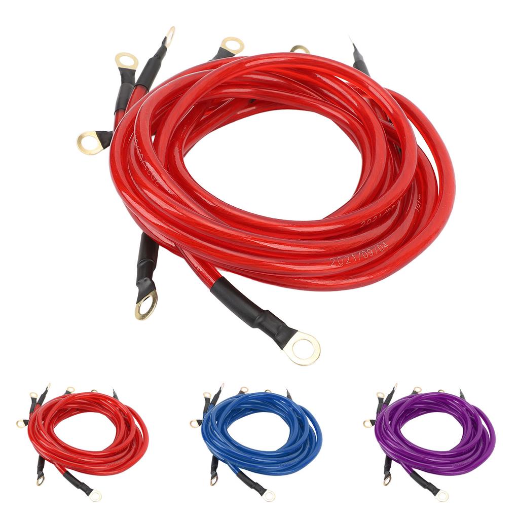 5Pcs Car Ground Wire Kit Improve Start Performance DC 0 To 48V Copper Clad Aluminium PVC for Car Boa