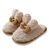 Rabbit ear bow cotton slippers women's winter home couple thickened non-slip soft bottom fluffy thickened warm