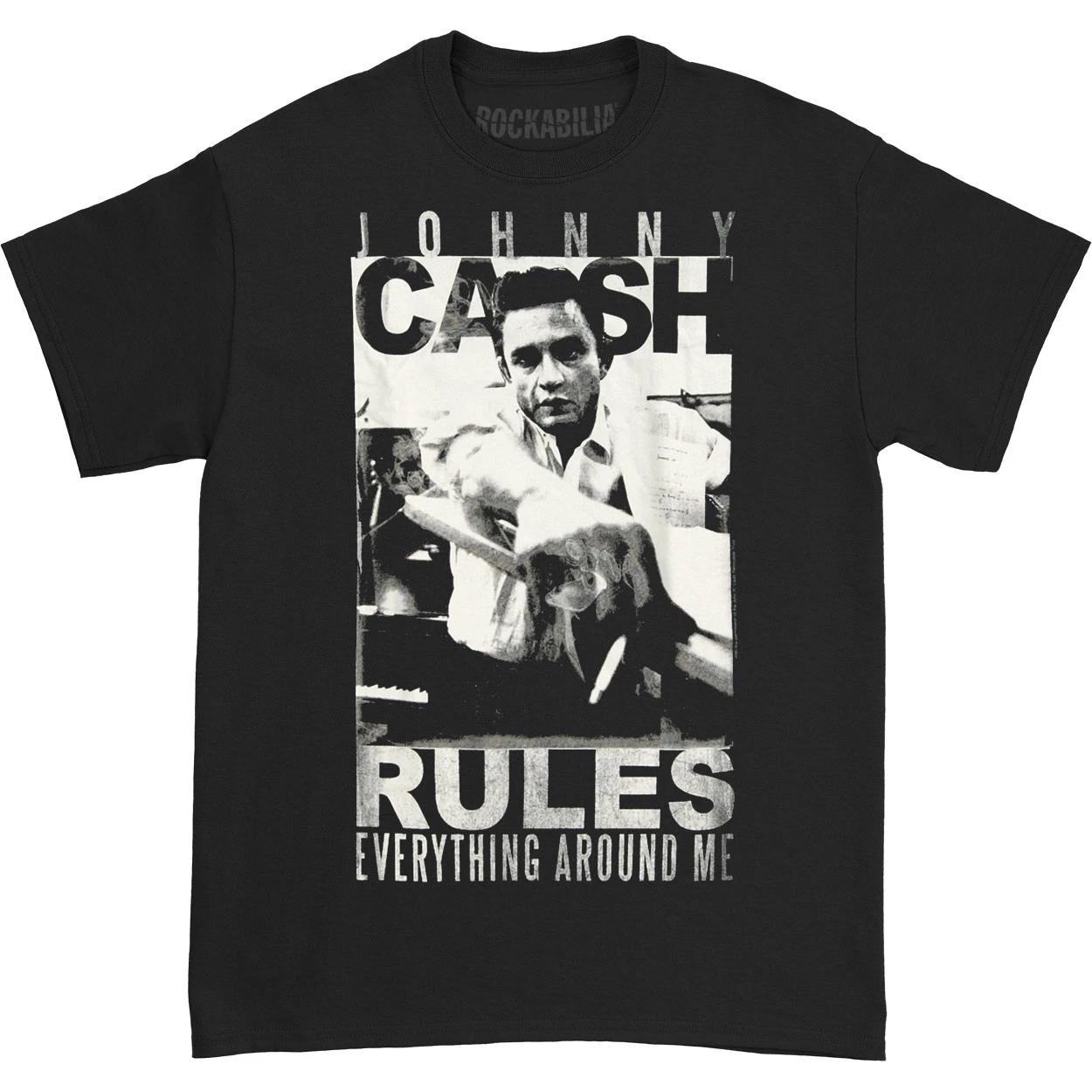 Men s Johnny Cash Rules T-shirt XX-Large Black XL