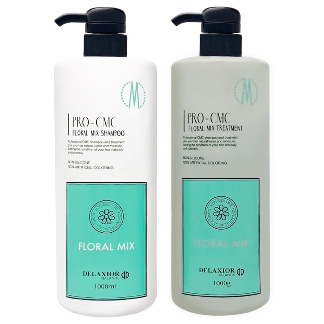 

[Set] Deluxio Pro CMC Floral Mix Shampoo Treatment 1000mL Set Salon Exclusive Amino Acid Shampoo Silicone-Free Hair Care