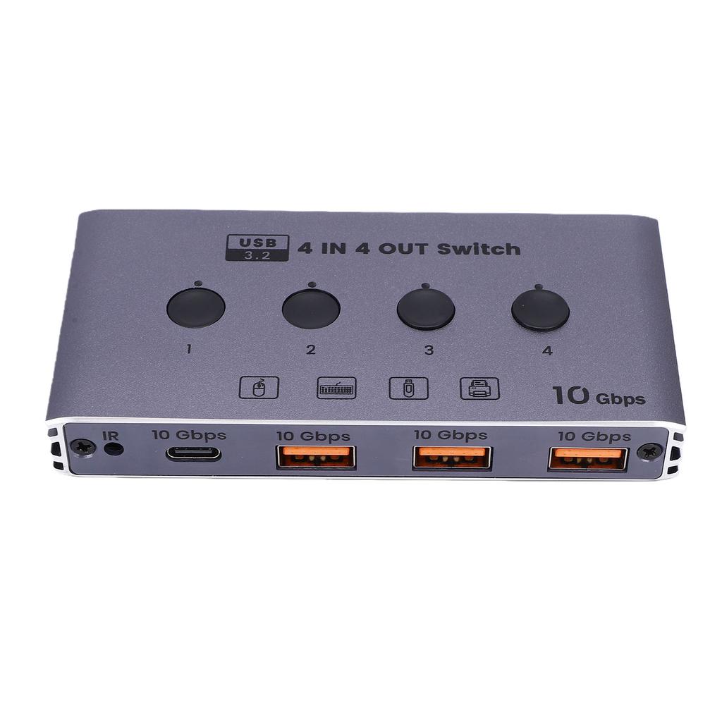 4X4 USB 3.2 Switch 10Gbps High Speed Type C USB A Switch Selector for Keyboard Mouse Printer Scanner EU Plug