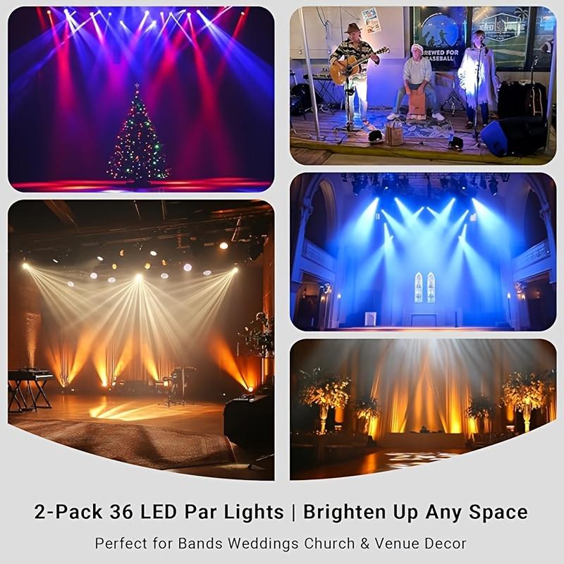 18LED Stage Lights DMX 512 With Sound Activated Par Uplights For Wedding Birthday Christmas Music Show Dance Party Bar Lighting
