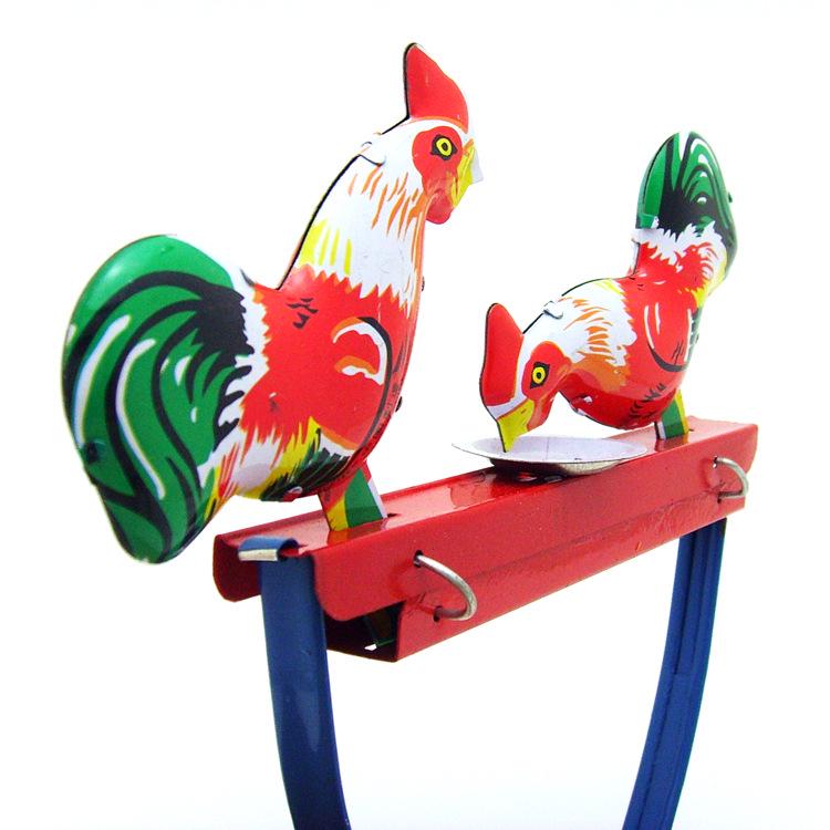 Tin Rooster Pecking Rice Retro Nostalgic Toy 80s Classic Vintage MM059