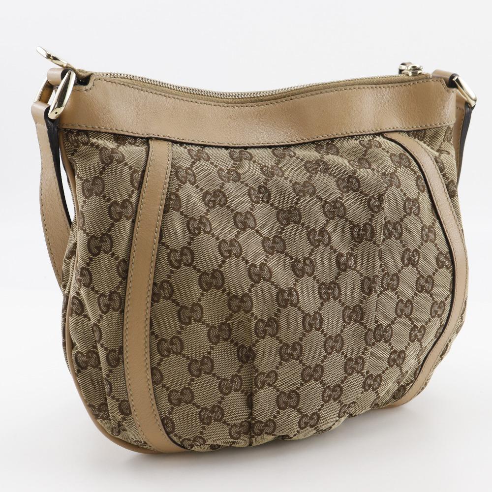 GUCCI Abbey line Shoulder Bag 203257 Brown GG canvas Women Used