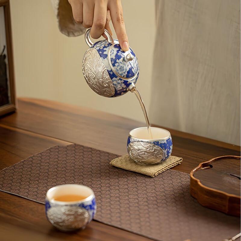 Blue and White Dragon & Phoenix Gongfu Tea Set