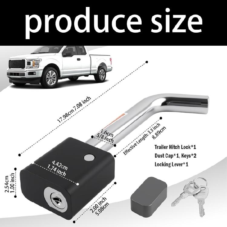 Anti Theft Trailer Hitch Pin Lock With Dust Cover For 2 Inch And 2.5 Inch Receivers Long Lasting Performances On Various Vehicles